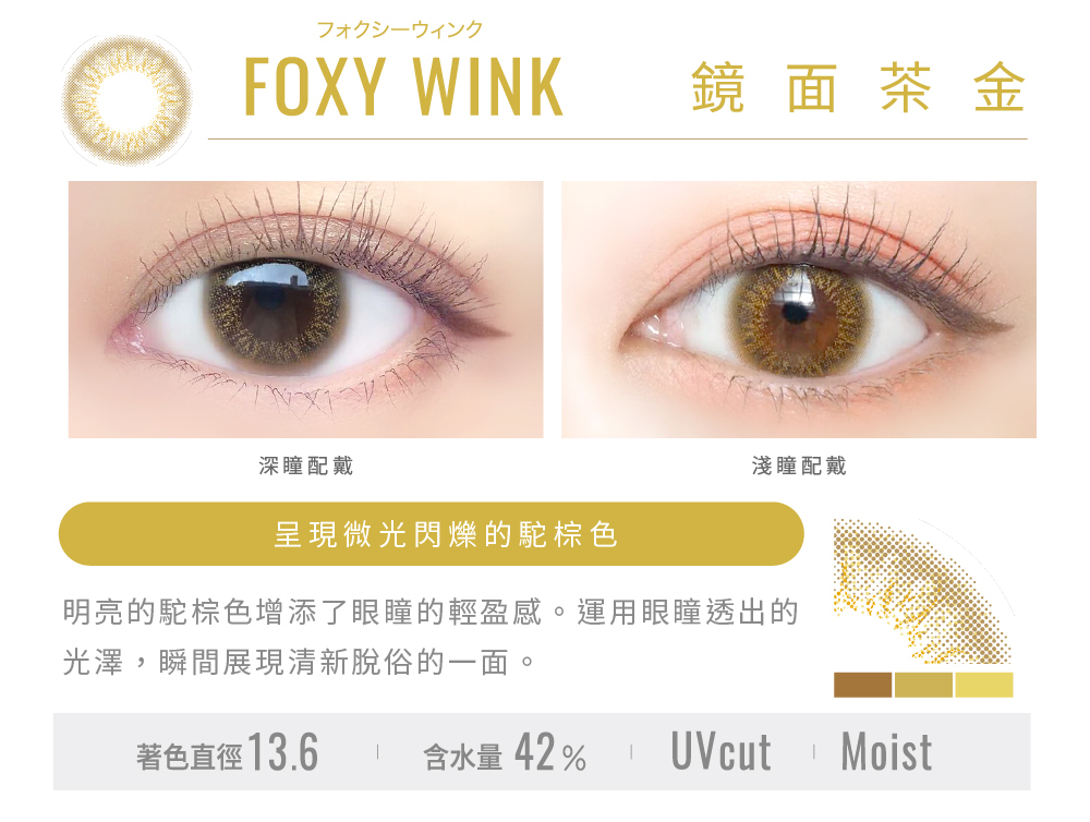 【EverColor】鏡面茶金Foxy Wink - 彩色日拋 10片裝
