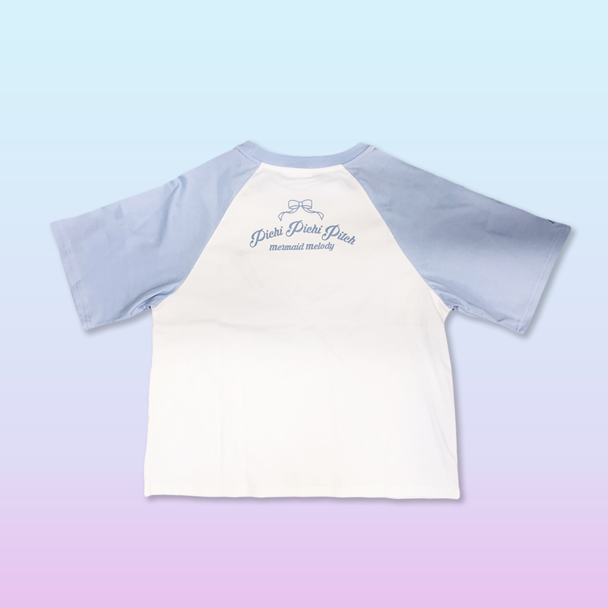 真珠美人魚-短袖T-shirt-麥克風拼接款-藍
