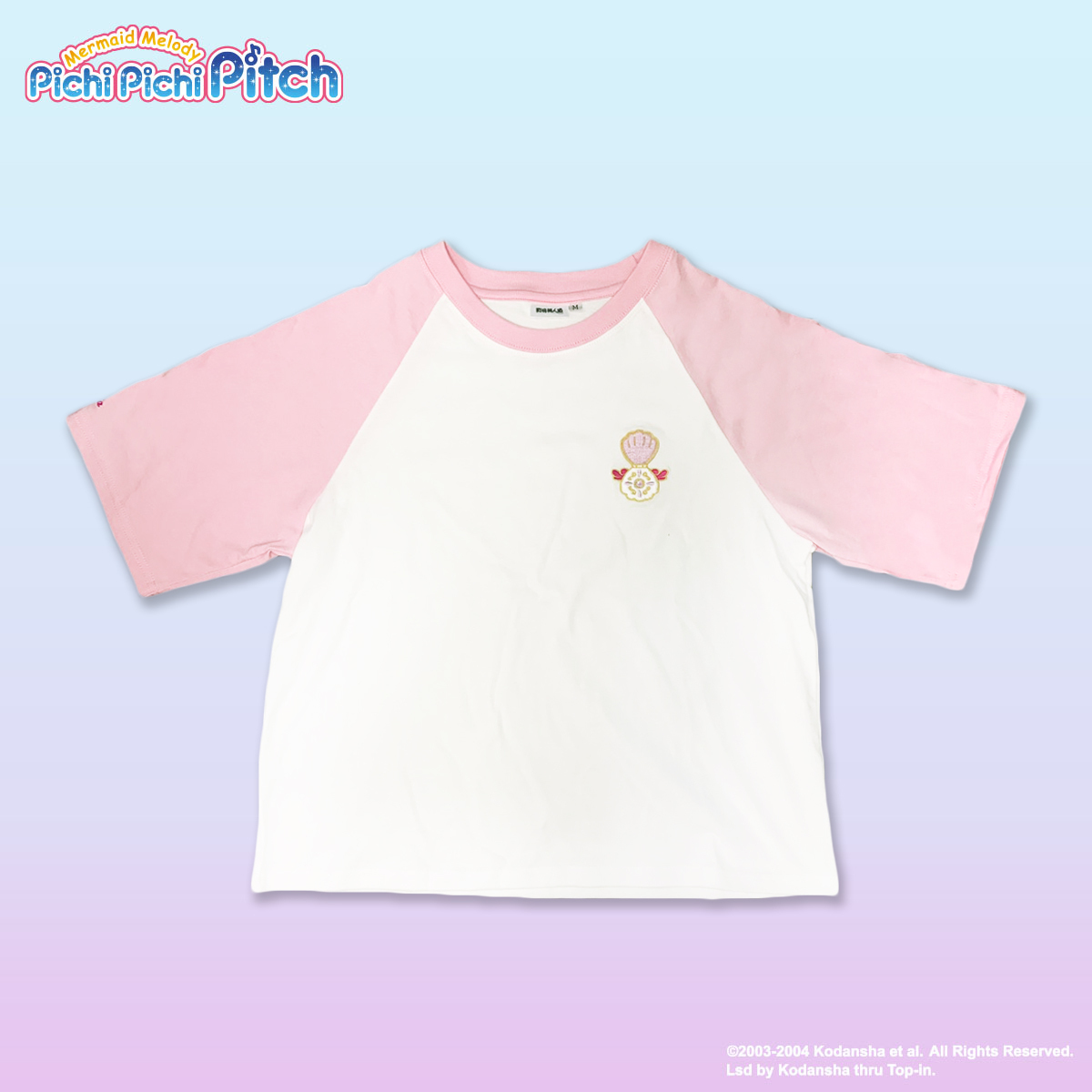 真珠美人魚-短袖T-shirt-貝殼拼接款-粉