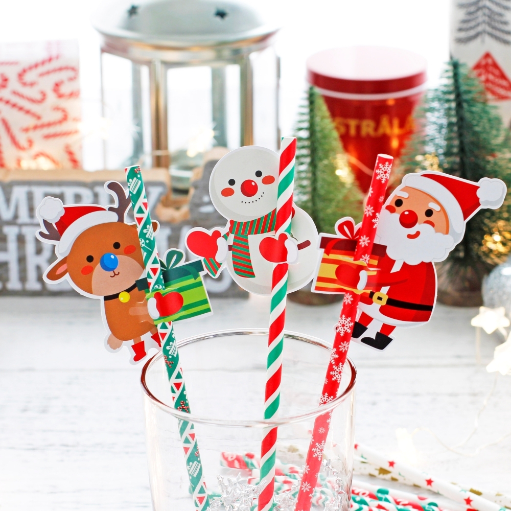 耶誕造型紙吸管套
