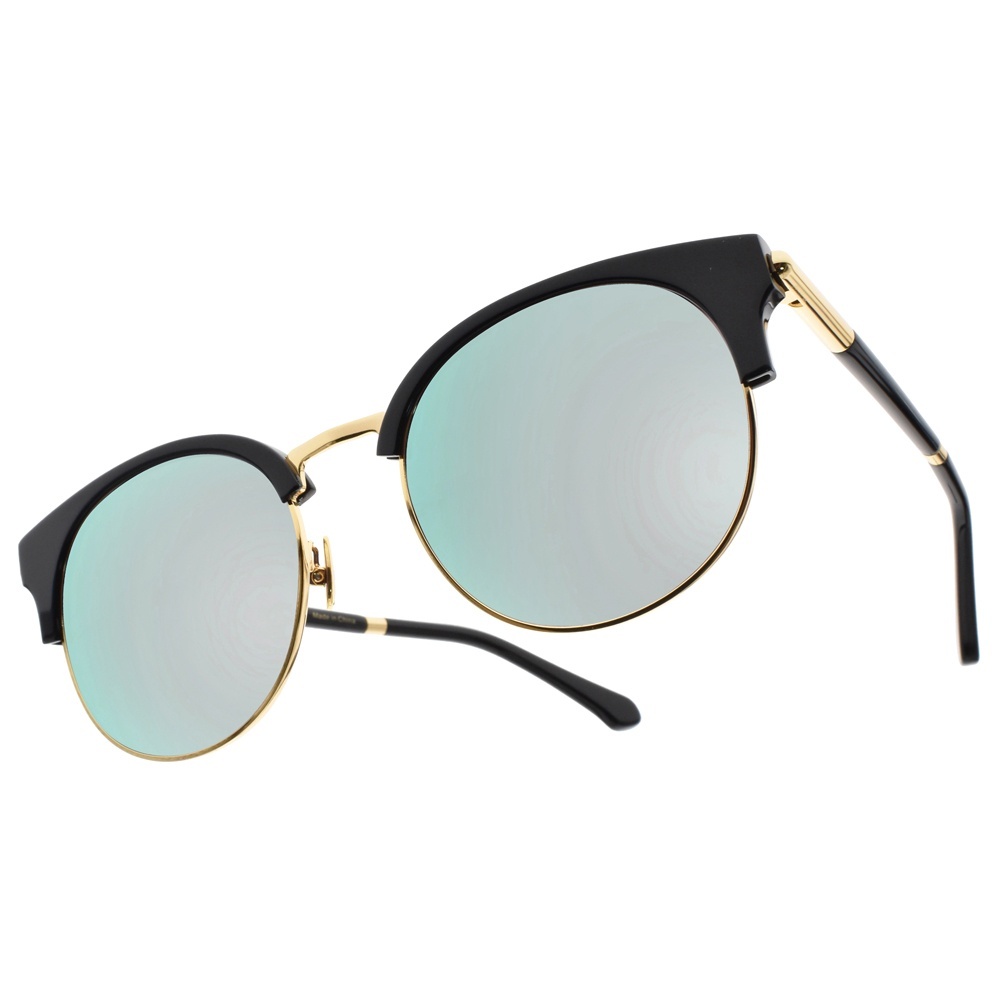 【NINE ACCORD】CARDINAL-OR C02 韓系眉型圓框太陽眼鏡(水銀鏡片)