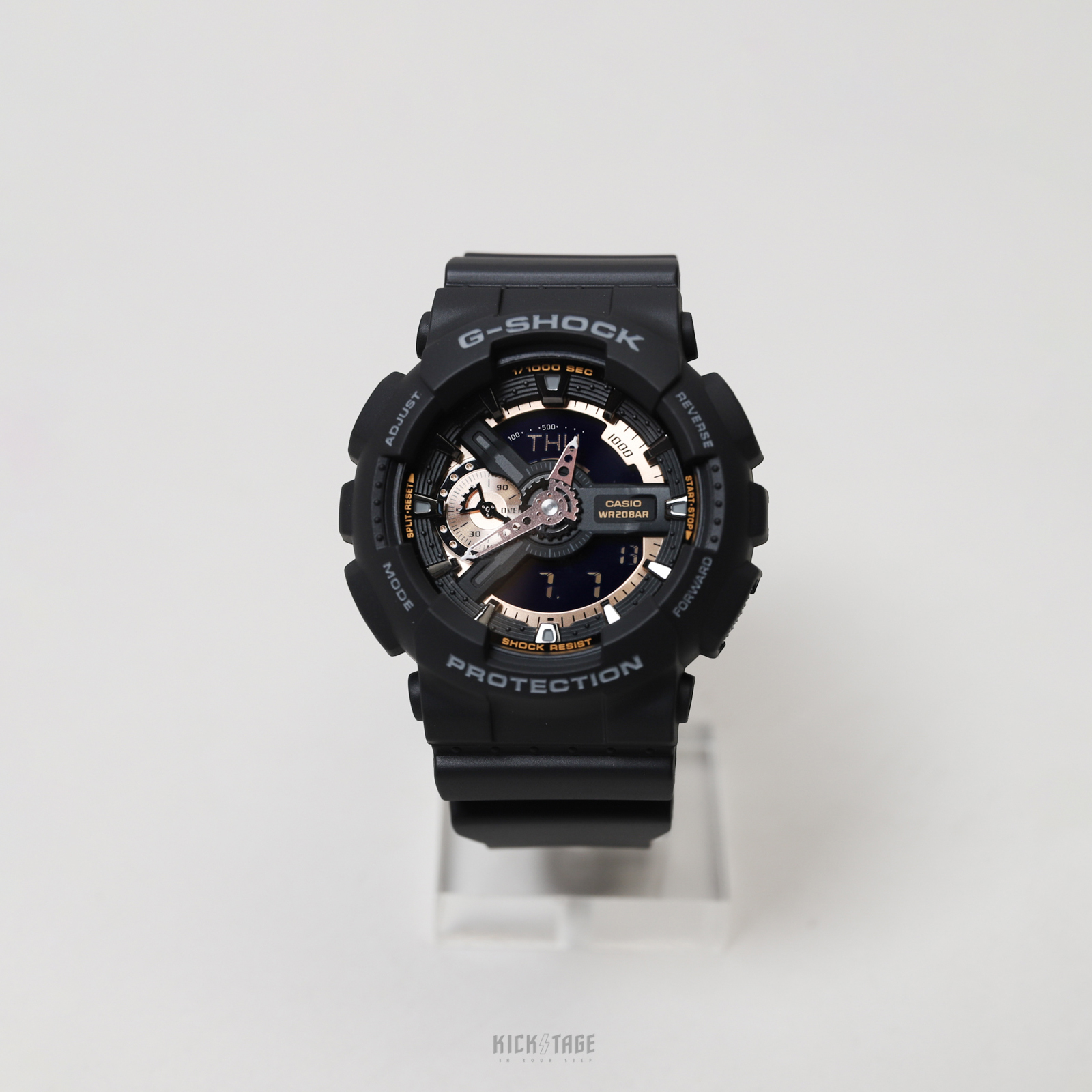 CASIO GA-110RG-1ADR G-SHOCK 霧黑玫瑰金重機機械齒輪雙顯錶