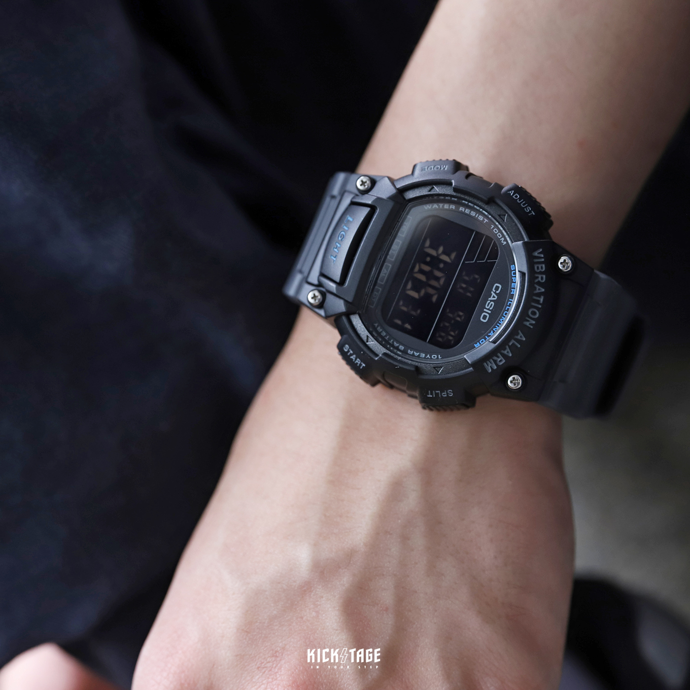 CASIO W-736H-8BVDF 黑色數位電子錶防水卡西歐手錶