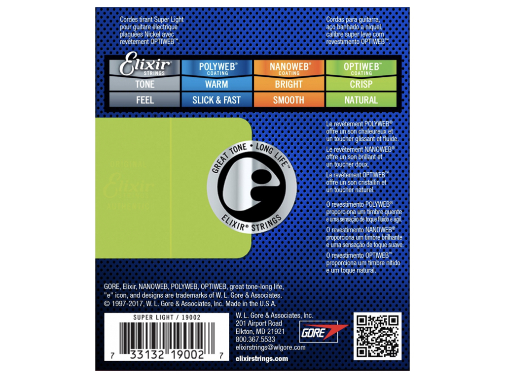 美國Elixir包膜吉他弦 - 電吉他超薄膜弦09-42  Optiweb 19002