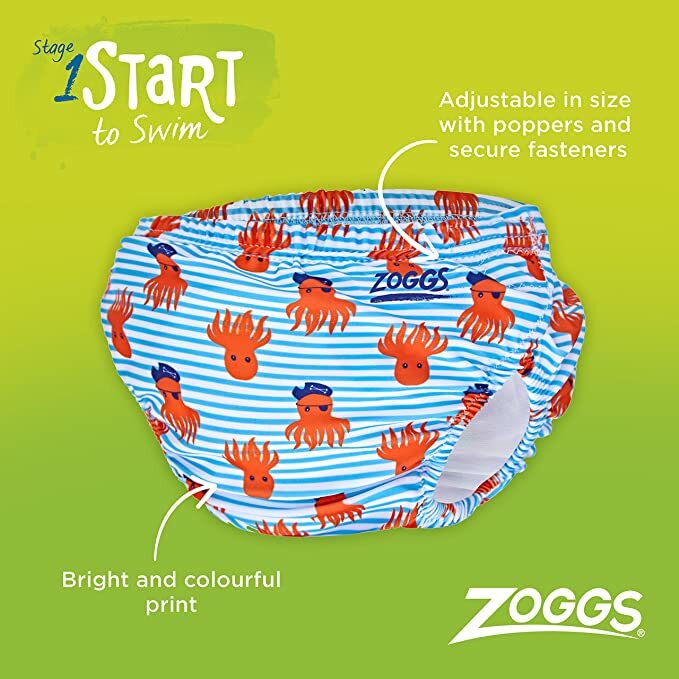 澳洲品牌 ZOGGS 《章魚海盜》調整型嬰兒游泳尿片褲 (3-24個月)