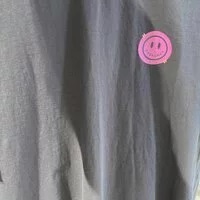 [S] DYSFUNCT SMILEY FACE SHORT SLEEVE T-SHIRT,CHARCOAL/PINK, T-KAREN CHA (SDY14)