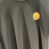 [S] DYSFUNCT SMILEY FACE SHORT SLEEVE T-SHIRT,BLACK/YELLOW, T-KAREN B (SDY16)
