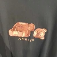 [S] AMBLER OOPS BEAR SHORT SLEEVE T-SHIRT, BLACK, AS901BK00 (SMB13)