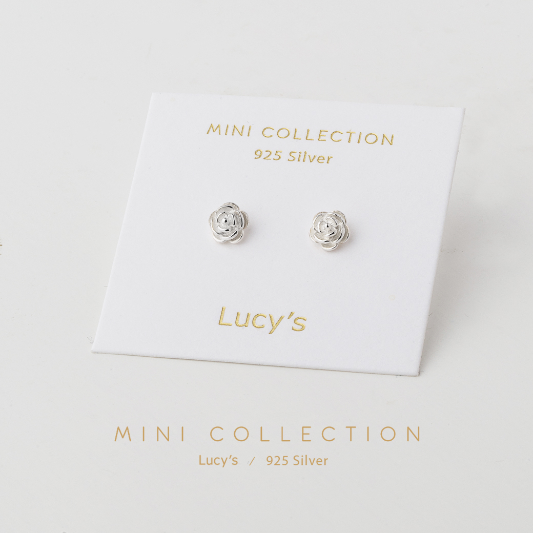 925純銀〔輕銀系列〕山茶花 耳環 (69279)