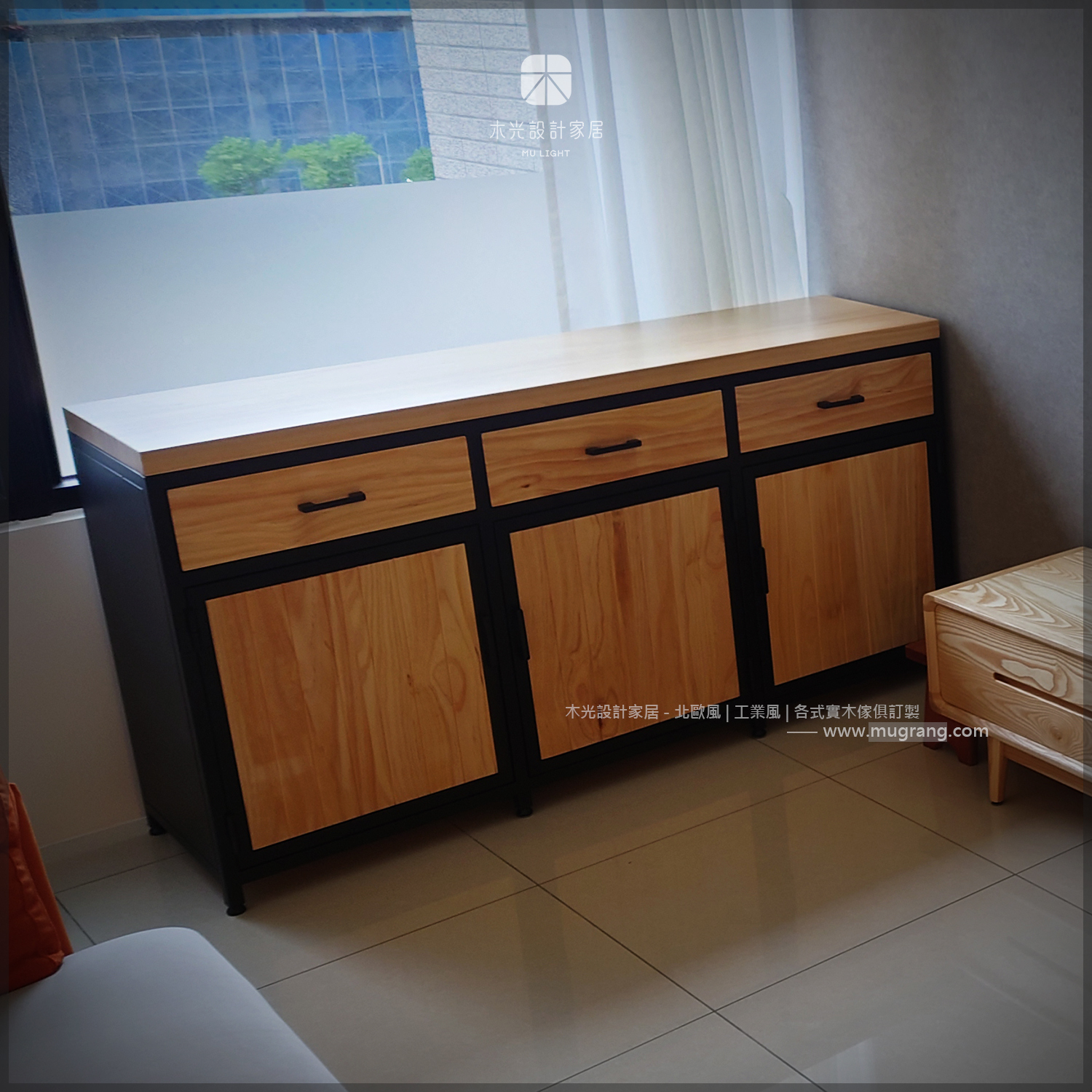 LOFT實木鐵框抽屜收納櫃(可訂製)