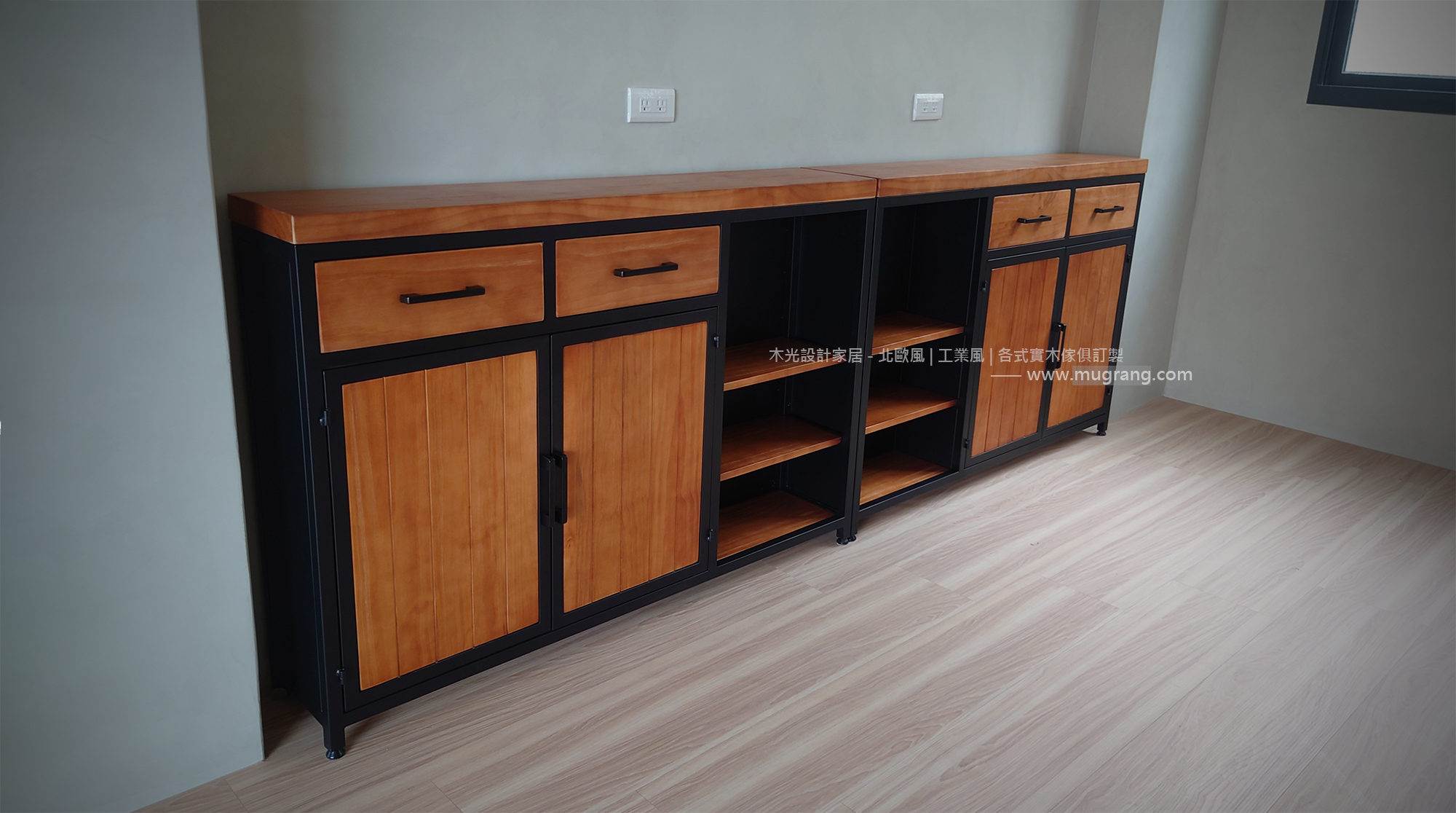 LOFT實木鐵框抽屜收納櫃(可訂製)