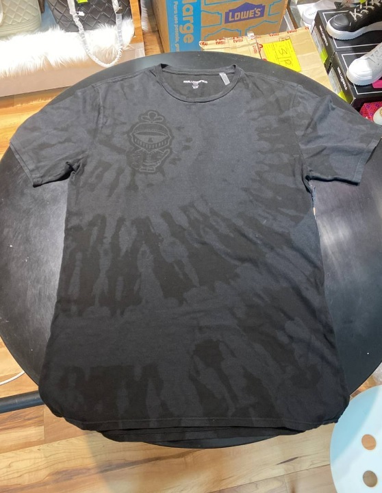 [S] KARL LAGERFELD TIE DYE T-SHIRT WITH BLACK LOGO,BLACK, LM1G2095-BKG (SKL171)