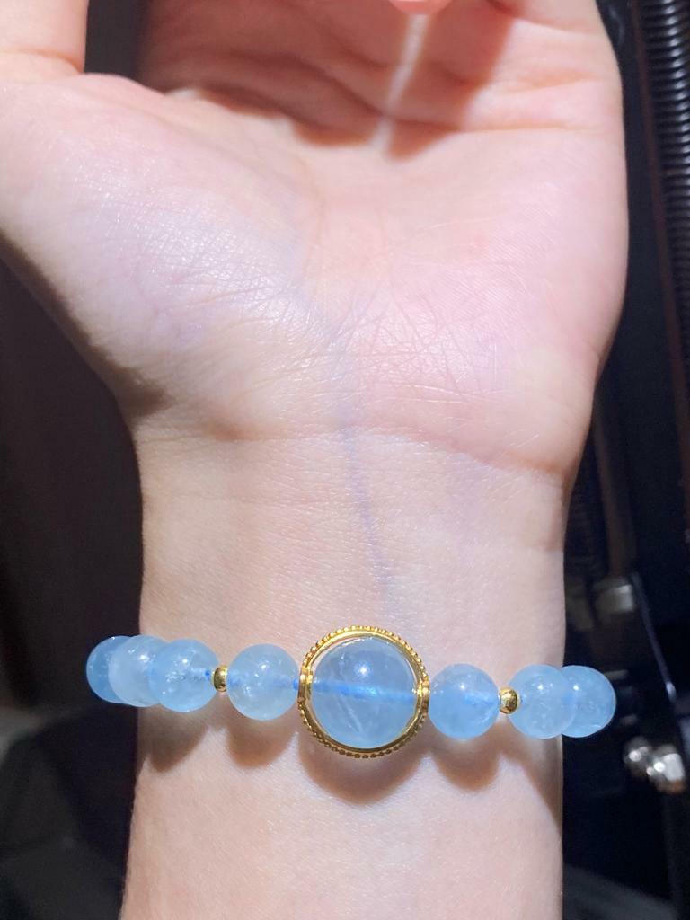 海藍寶配圓型海藍寶charms