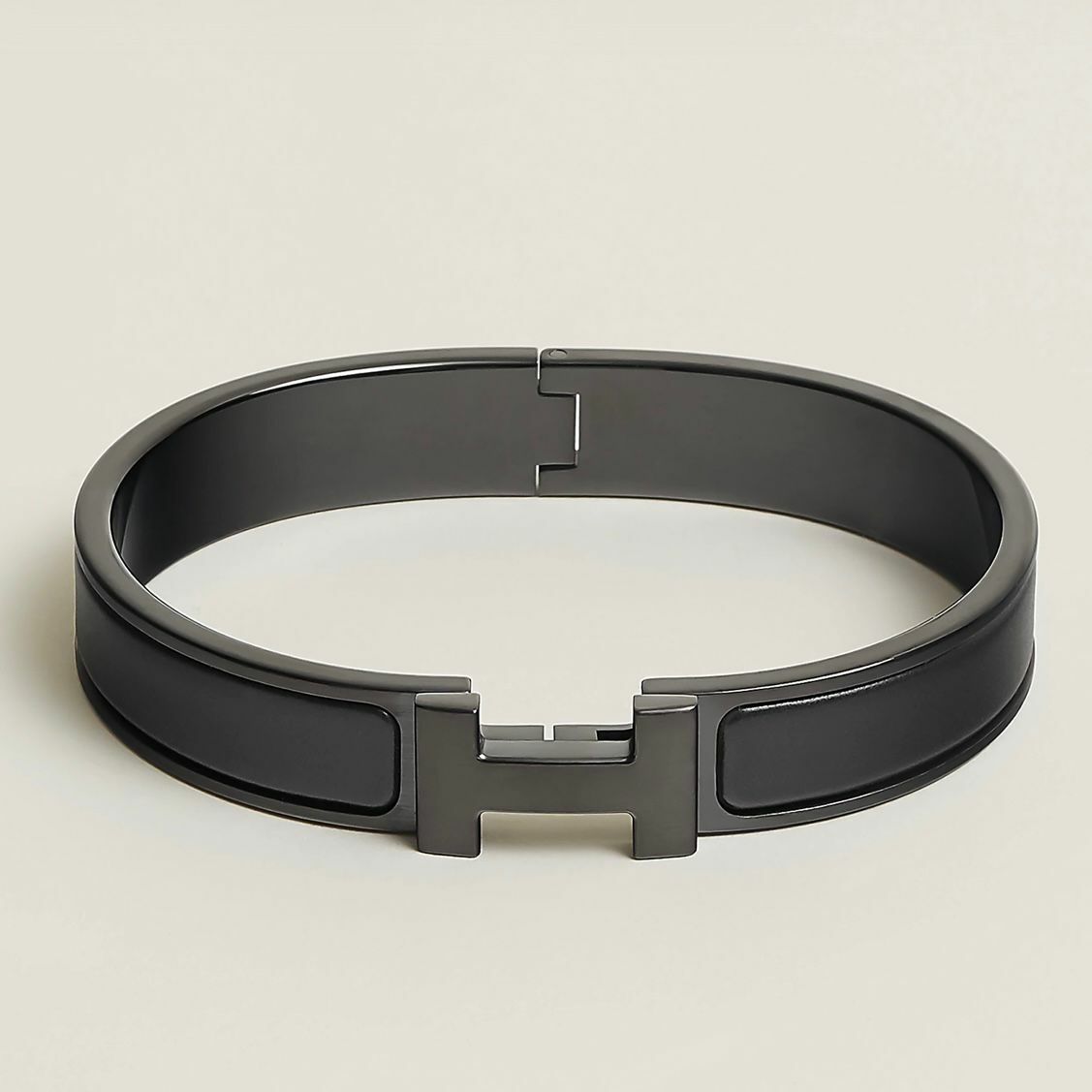 全新HERMES 男士手鐲 ( 黑色琺瑯 x 磨砂扣 ) T5 CLIC H Bracelet H703203 #BRAND NEW #香榭站正品