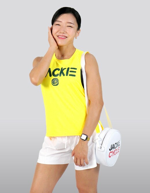 JACKIE側開岔梨黃色無袖運動背心