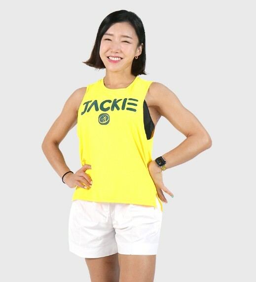 JACKIE側開岔梨黃色無袖運動背心