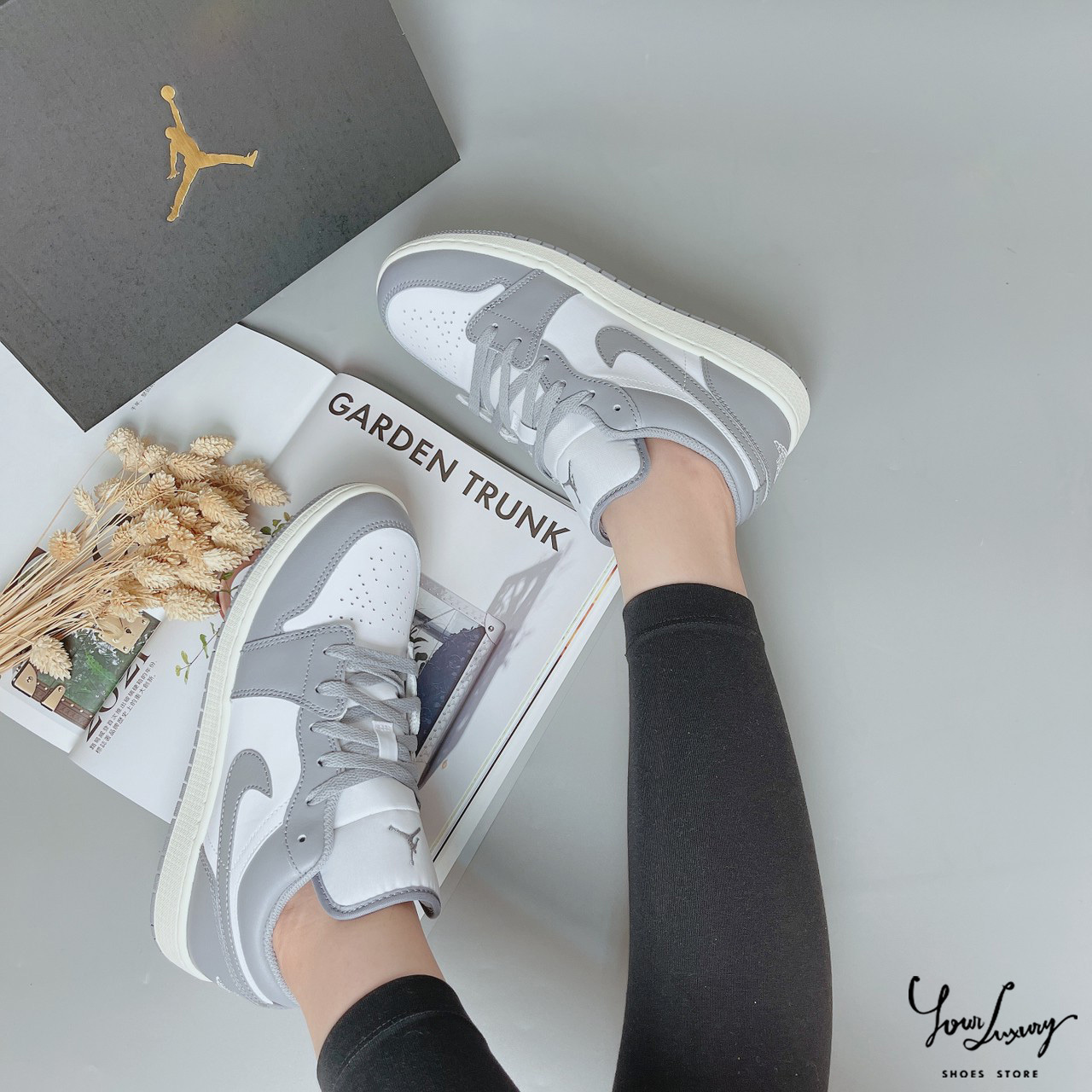 Luxury】NIKE AIR JORDAN 1 GS VINTAGE GREY 煙灰奶油底大童鞋女