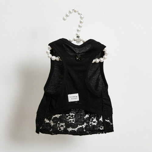 Louisdog Black Crochet Sleeveless