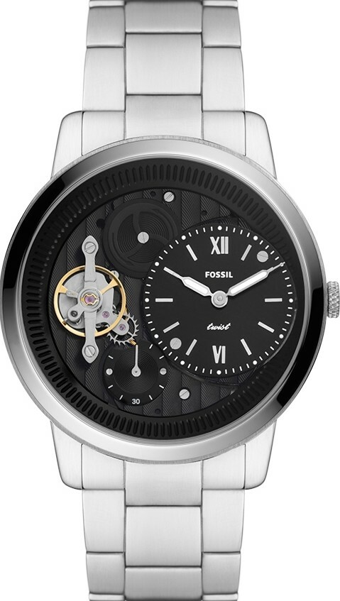 萬年鐘錶 - Fossil   菁英時尚雙機芯男錶 銀色不鏽鋼鍊帶  ME1175   錶徑44MM