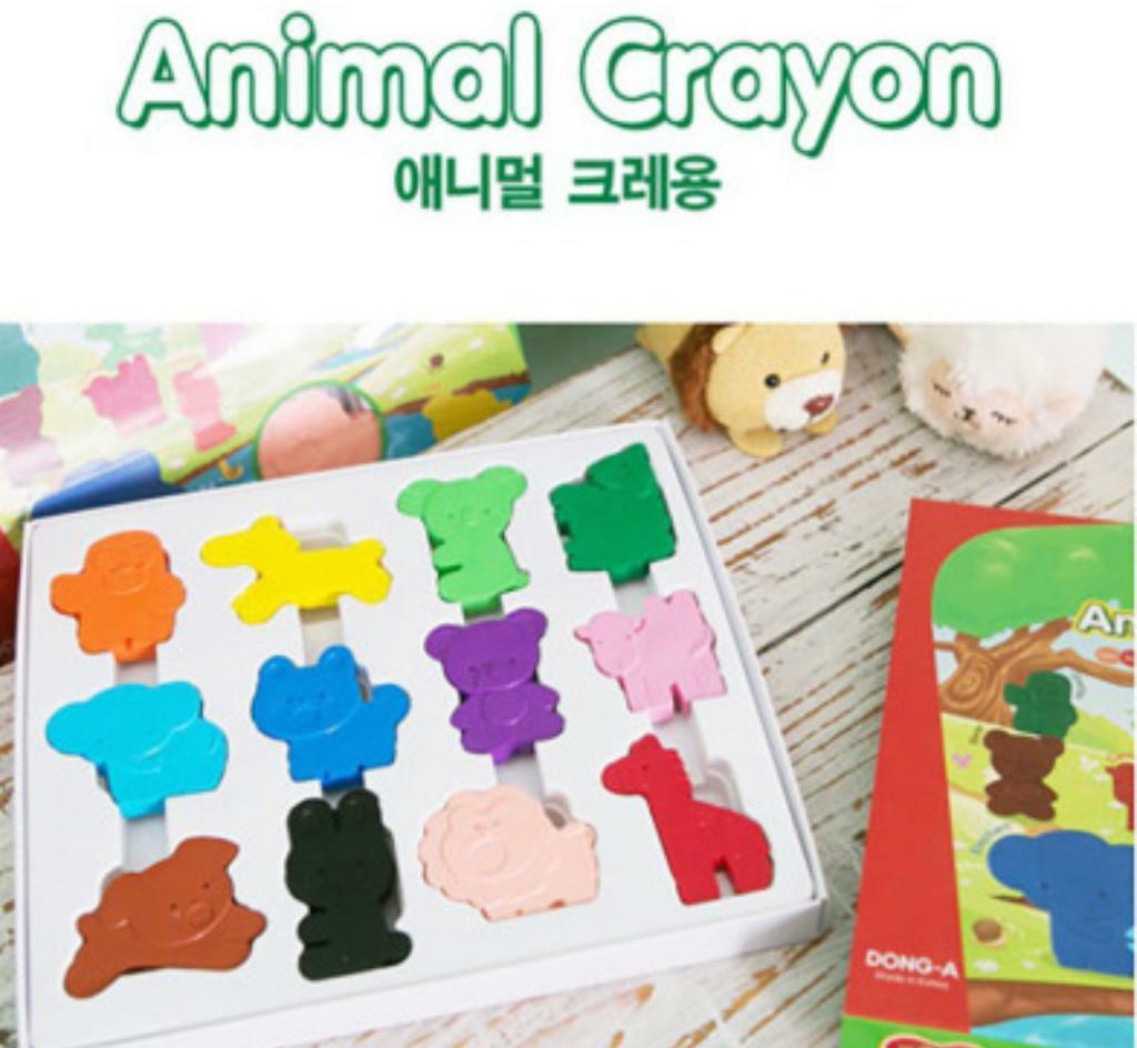 韓國製造Toru無毒動物造型蠟筆12色