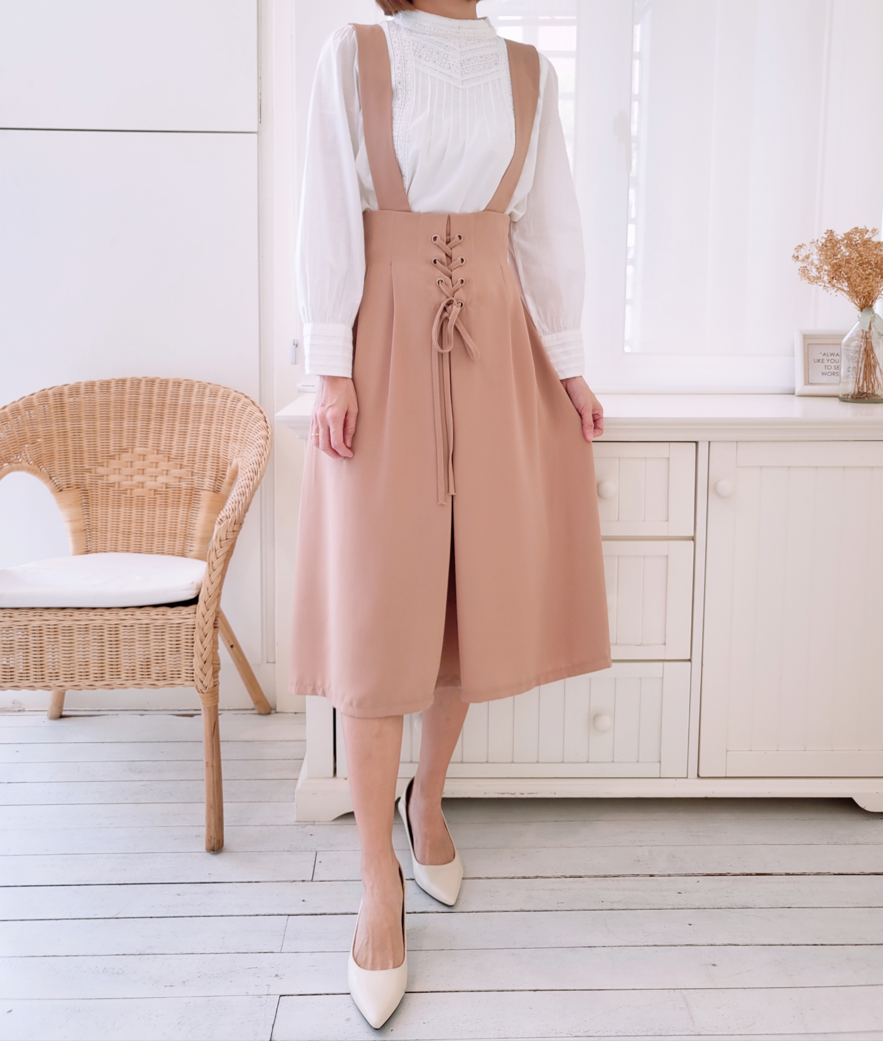 SUSPENDER MIDI SKIRT (EXCLUDED INNER)