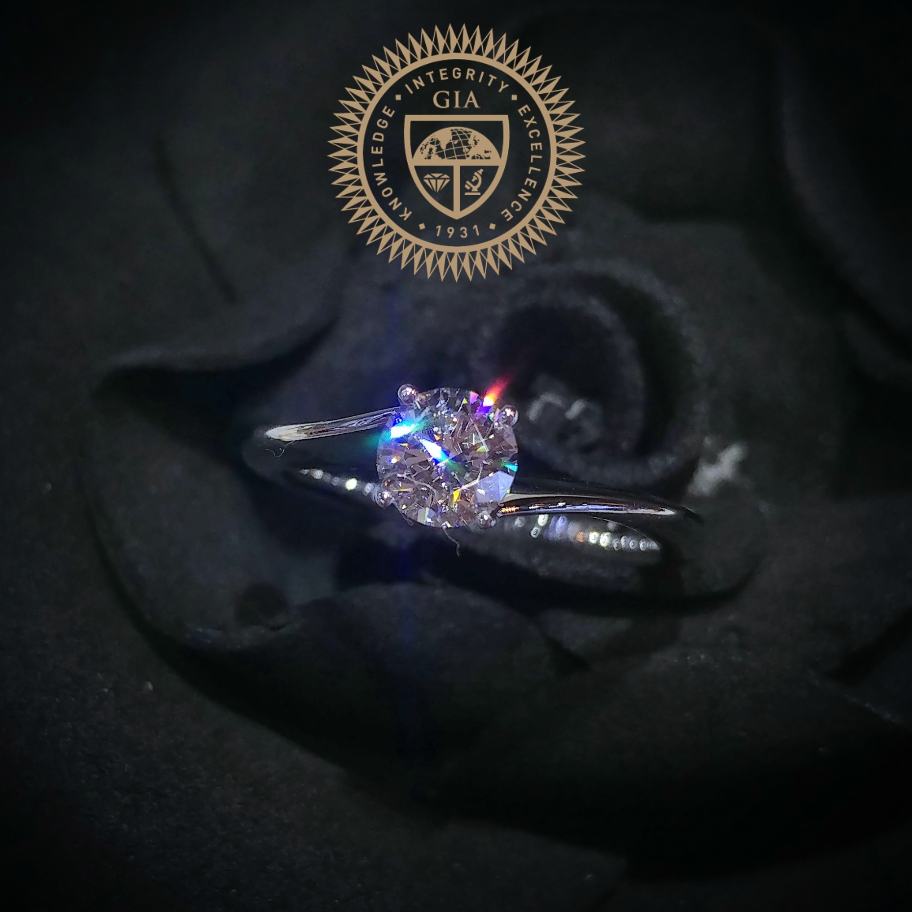 全新18K白金【單粒51份鑽石】戒指