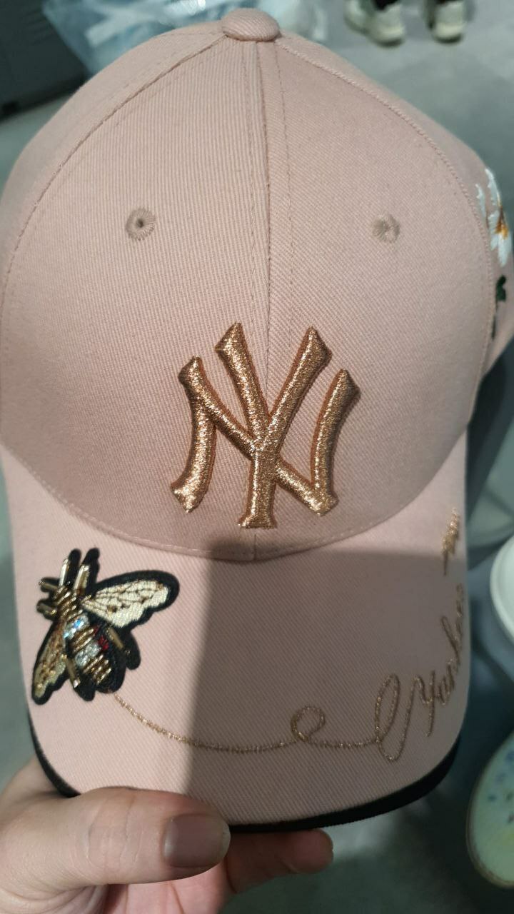 [S] MLB YANKEES WITH BEE CAP,GOLD/PINK, 3ACPFN01N-50PKS (SMLB120)