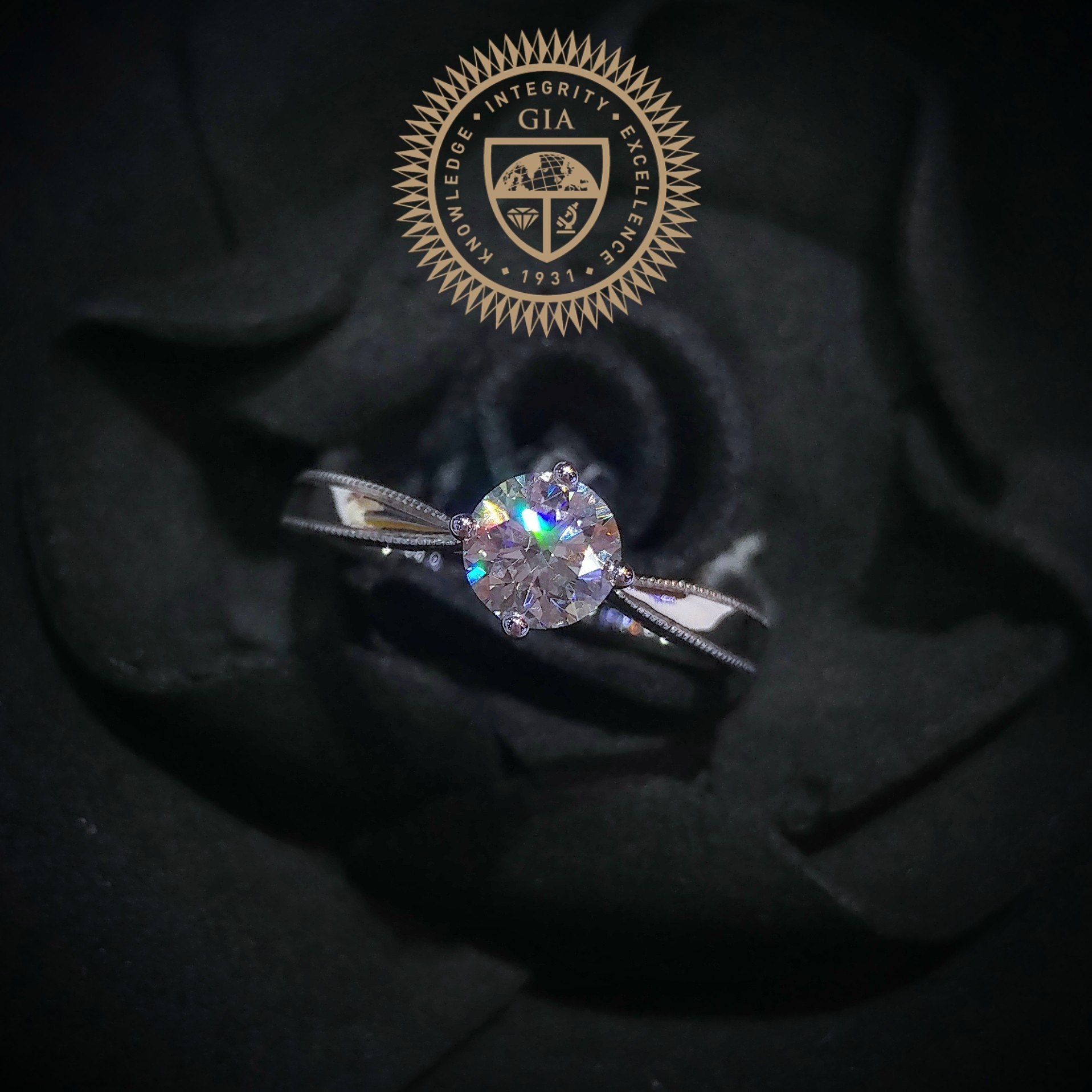 全新18K白金【單粒50份鑽石】戒指