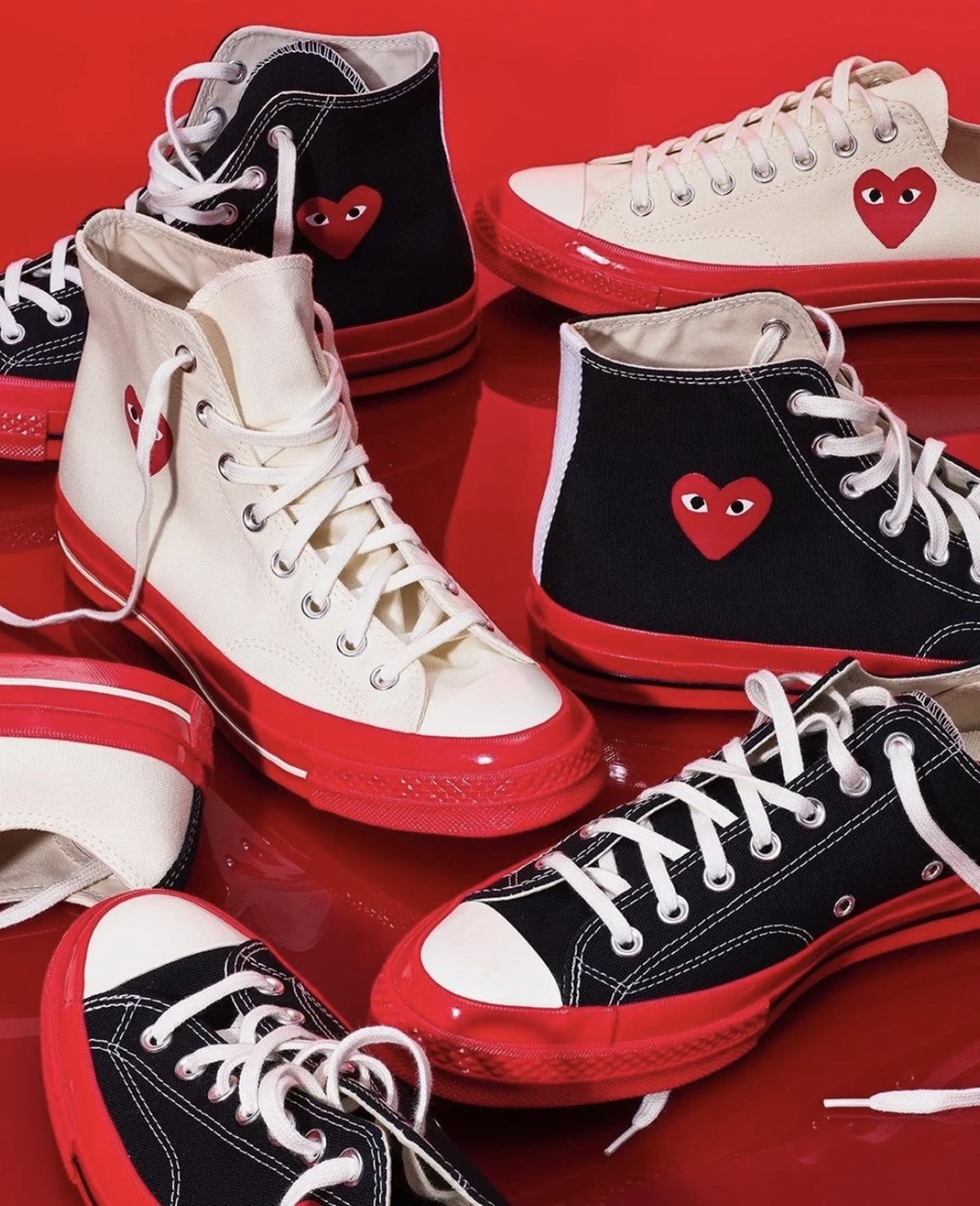 CDG x Converse 1970 黑紅 白紅 紅愛心 帆布鞋 男女同款