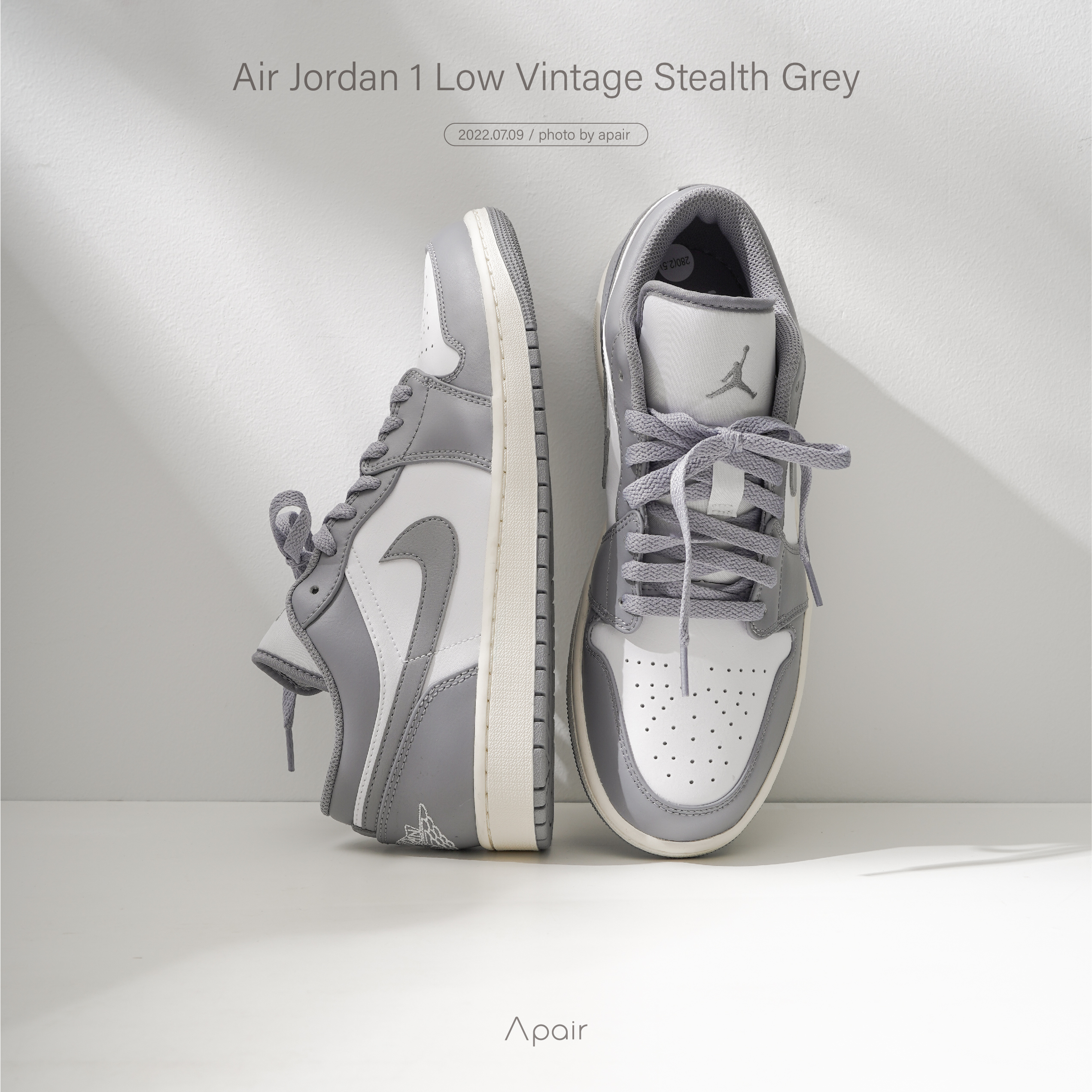 【APAIR】預購 Air Jordan 1 Low Vintage Stealth Grey  男鞋 大童款 553558-053 553560-053復古奶油小迪奧 復古灰