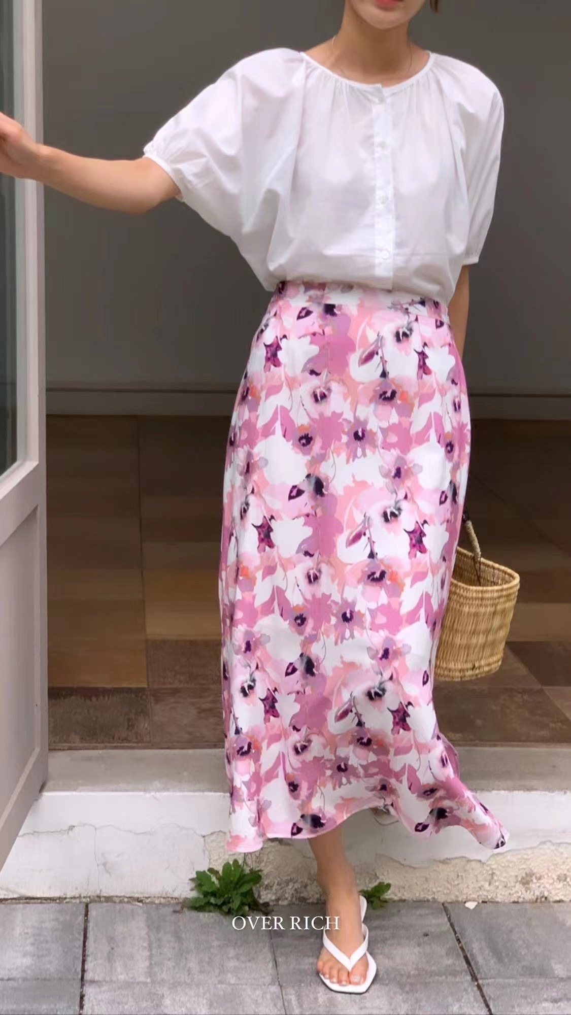 JULSK224 韓風花花半截裙