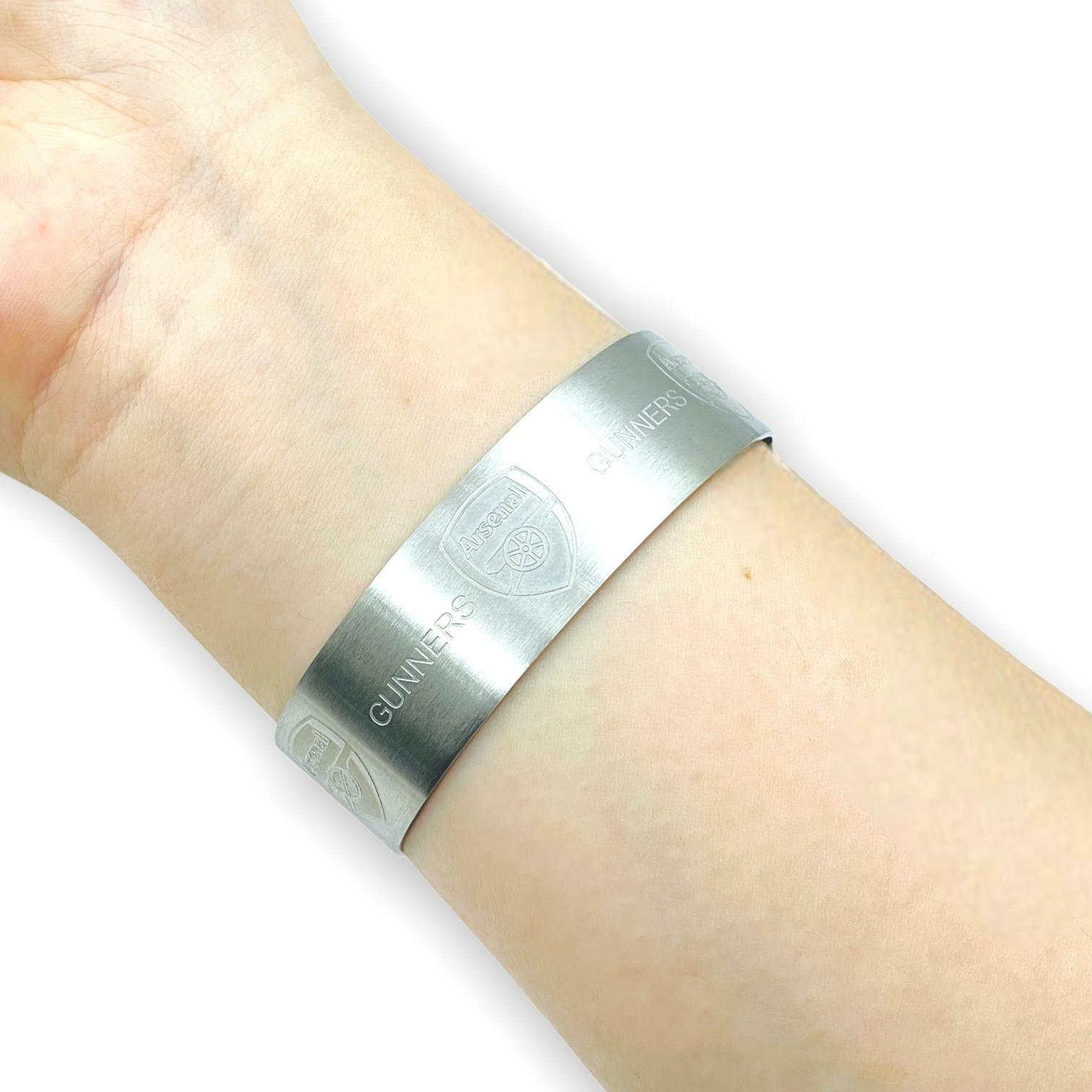 阿仙奴純銀色金屬手鐲