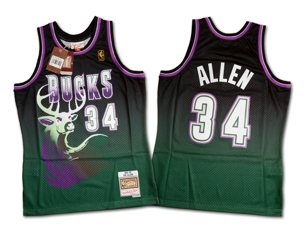 Mitchell & Ness 密爾瓦基公鹿隊 Ray Allen Fadeaway 復刻 Swingman 球衣