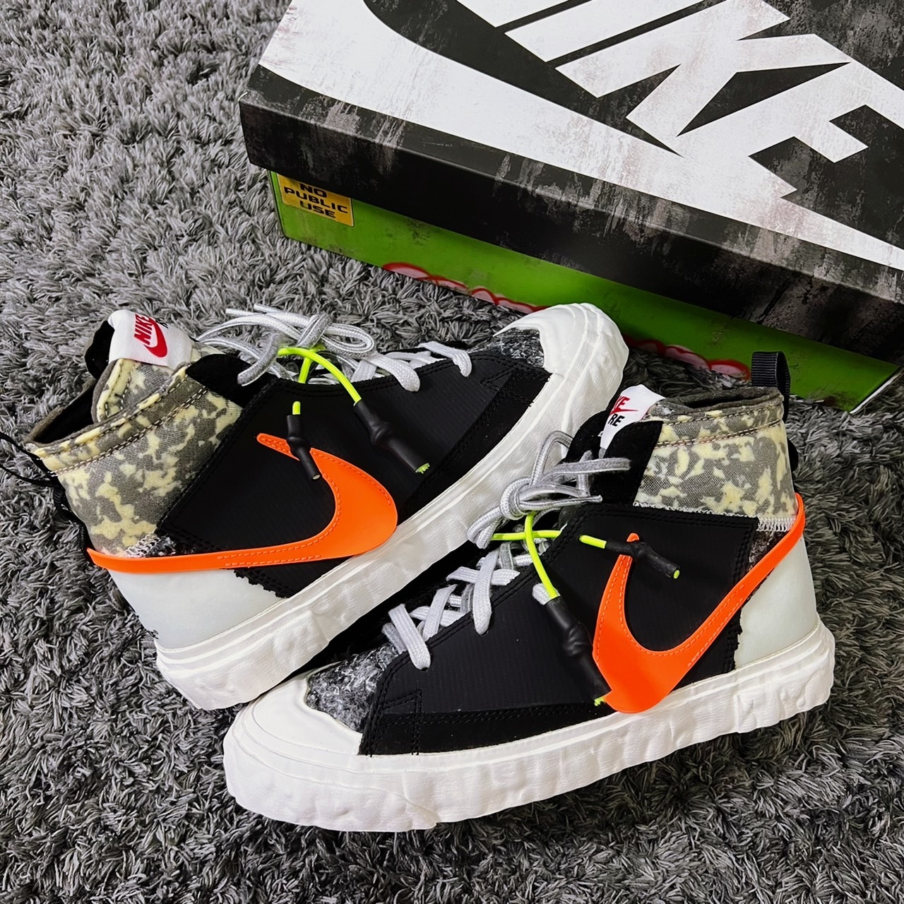 Nike Blazer Mid x READYMADE Black 黑橘 解構鞋 聯名款 限量 現貨