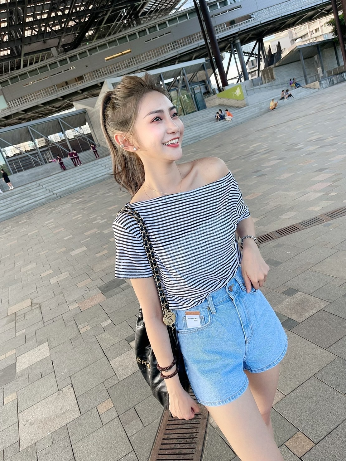 🔥07.13直播新品］💓闆娘ㄉ心動款］🇰🇷正韓質感竹節棉經典條紋兩穿上衣（可穿一字領、斜肩）