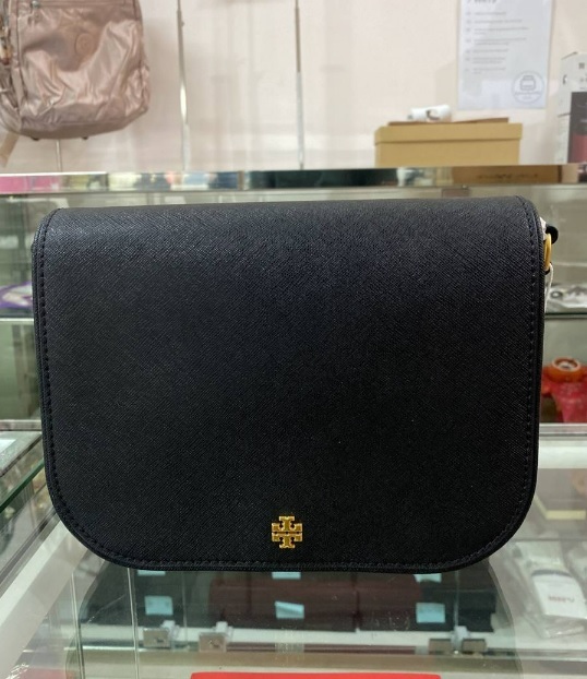 [S] TORY BURCH EMERSON CROSSBODY,BLACK, 134839-001 (STB146)