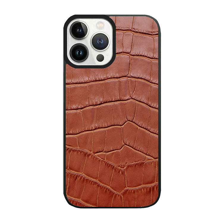 鱷魚紋塗飾皮革 (啡色)