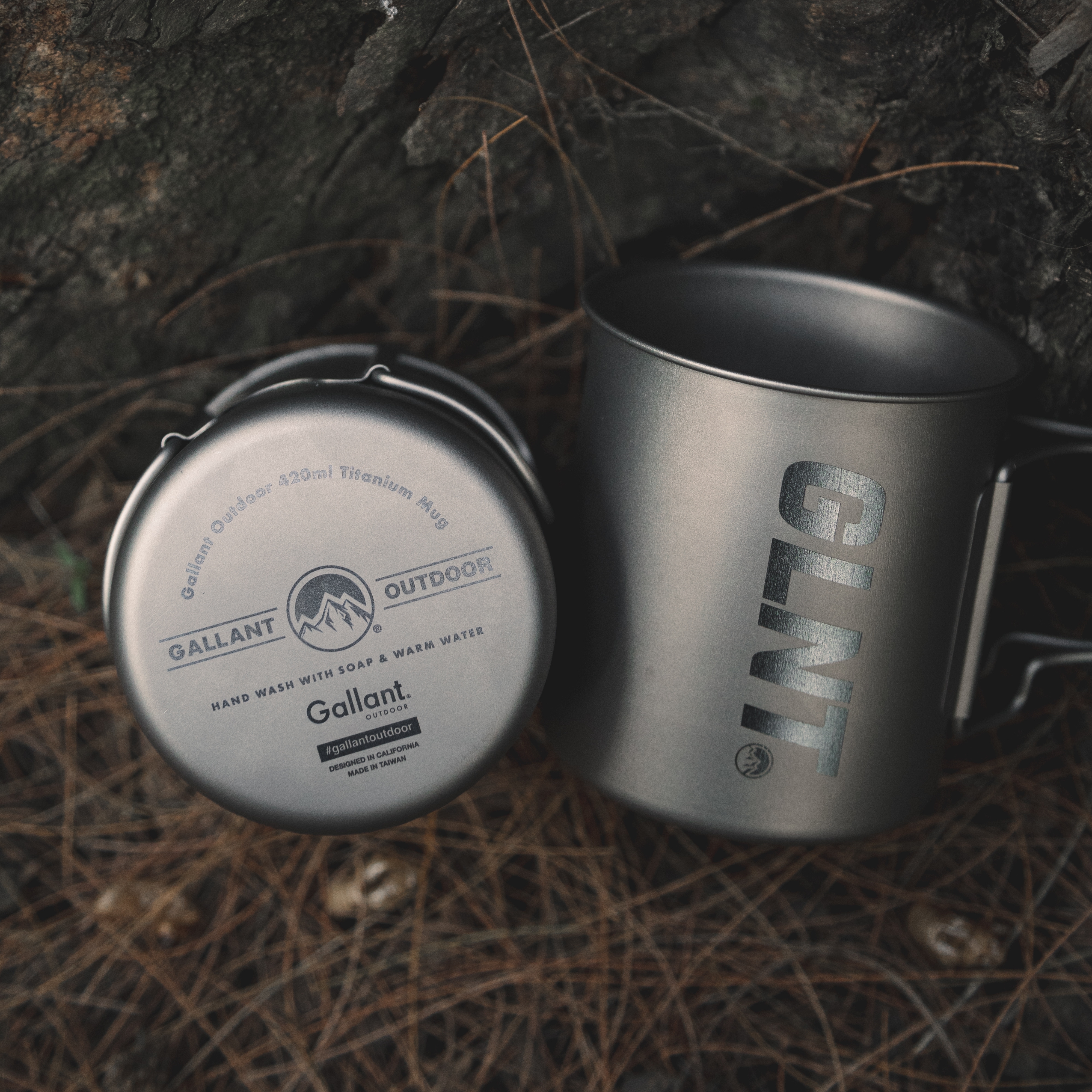 ▲[停產] Gallant 鈦合金輕量水杯420ml (附收納袋)