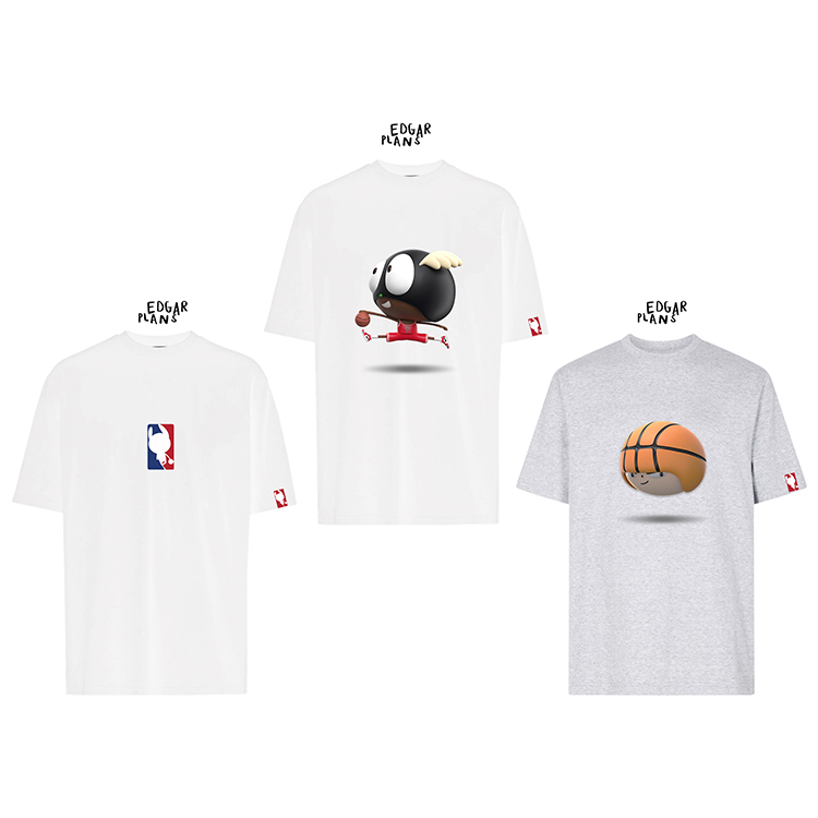 Edgar Plans x NBA 75th x NBA 75th Logo and Character Tee Limited Edition
