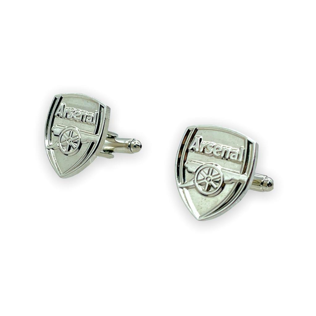 阿仙奴純銀色會徽袖口扣