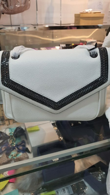 [S] DKNY R113AM45-WG8 ZIA LG FLAP SHOULDER BAG,WHITE, 794278650615 (SD140)