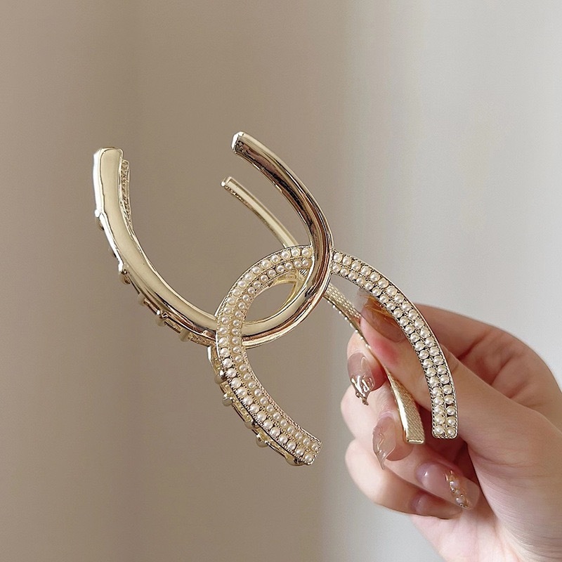 超美小香鑲珍珠大鯊魚夾