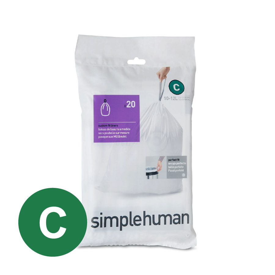 美國品牌SIMPLEHUMAN 20個裝 10-12L塑膠垃圾袋 Code C   -CW0162