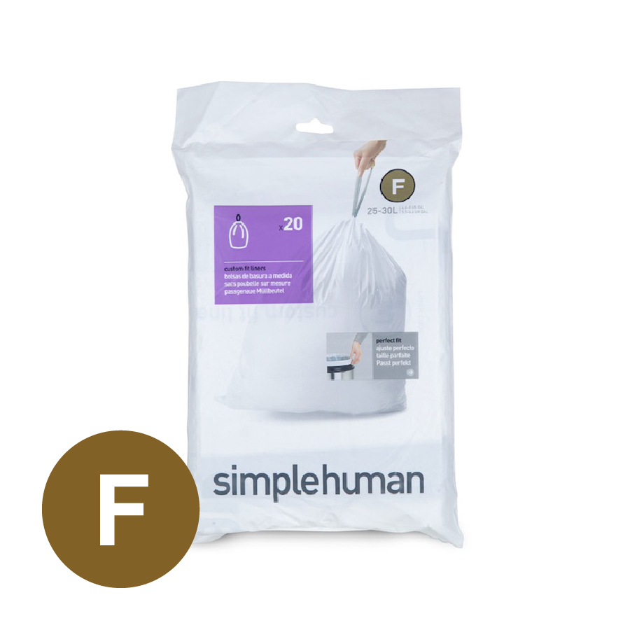 美國品牌SIMPLEHUMAN 20個裝 25-30L塑膠垃圾袋 Code F  -CW0165