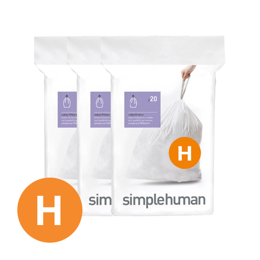 美國品牌SIMPLEHUMAN 3x20個裝 30-35L塑膠垃圾袋 Code H -CW0258
