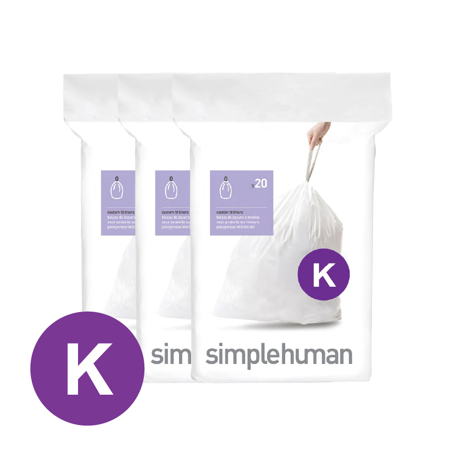 美國品牌SIMPLEHUMAN 3x20個裝 35-45L塑膠垃圾袋 Code K -CW0260