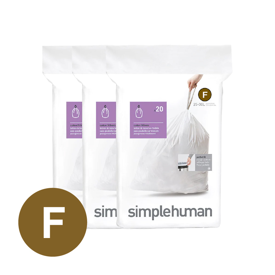 美國品牌SIMPLEHUMAN 3x20個裝 25-30L塑膠垃圾袋 Code F -CW0256