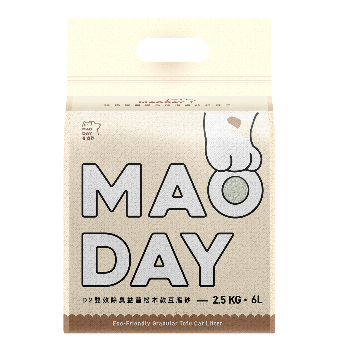 Maoday 毛商行 D2雙效益菌除臭松木豆腐砂