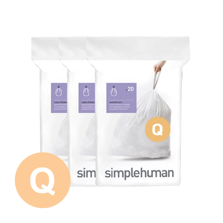 美國品牌SIMPLEHUMAN 3x20個裝 50-65L塑膠垃圾袋 Code Q -CW0264