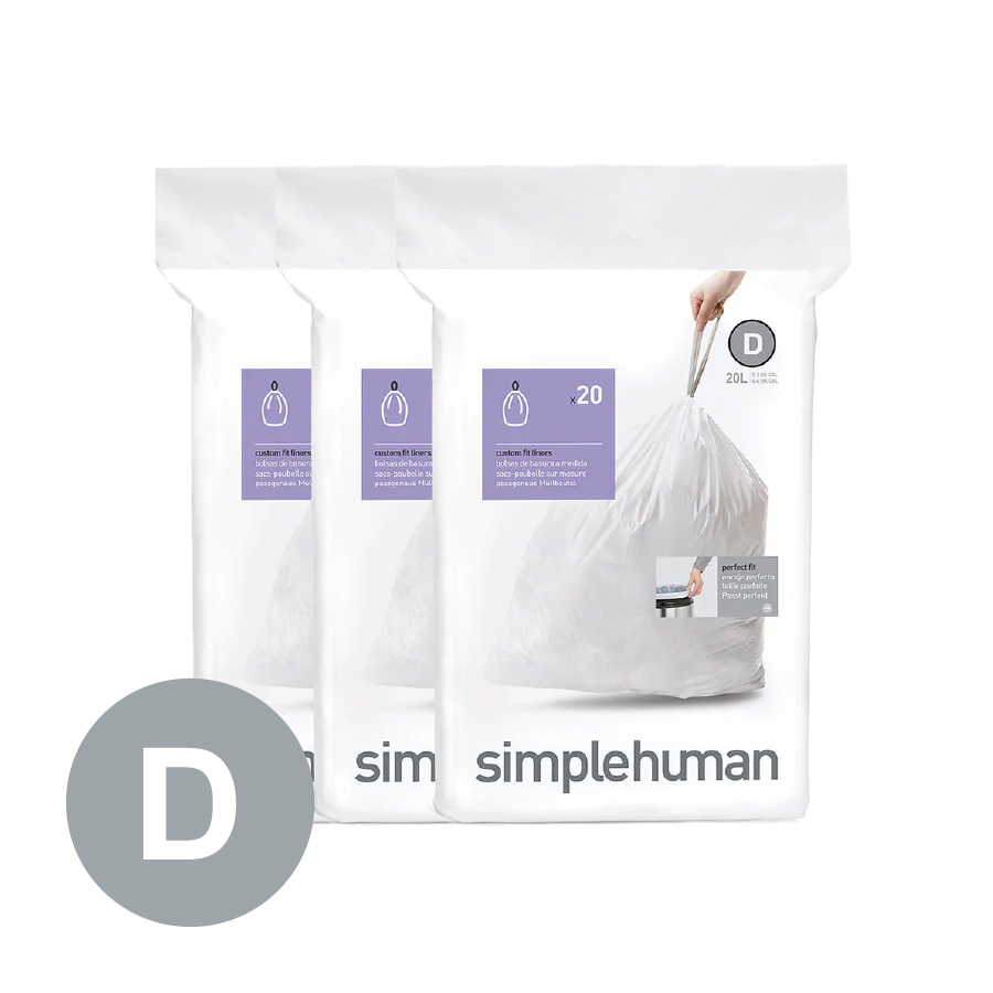 美國品牌SIMPLEHUMAN 3x20個裝 20L塑膠垃圾袋 Code D -CW0278